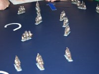 WNF NCG3_20140925_012 British Center turning toward French Rear while French Van racing towards two ships of the British line that are seperating from the rest of the British line.…